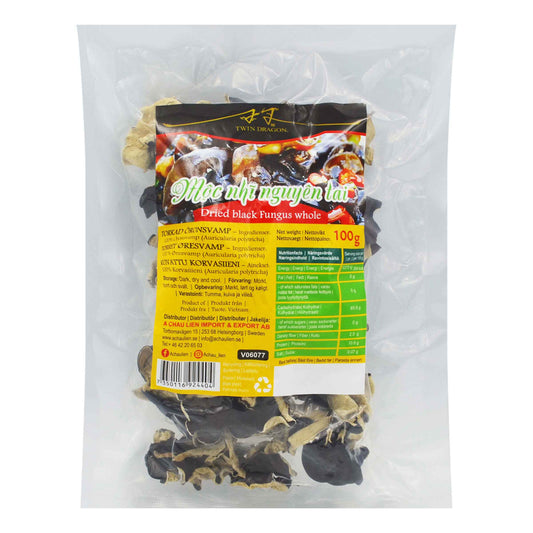 DRIED BLACK FUNGUS WHOLE 50 x 100g TWIN DRAGON