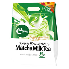 INSTANT BROWN RICE MATCHA MILK TEA POWDER (15PCS X 22G) 12 x 330g E-TIME