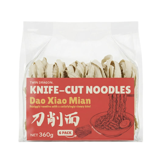 KNIFE-CUT SQUIGGLY NOODLES 10 x 360g TWIN DRAGON