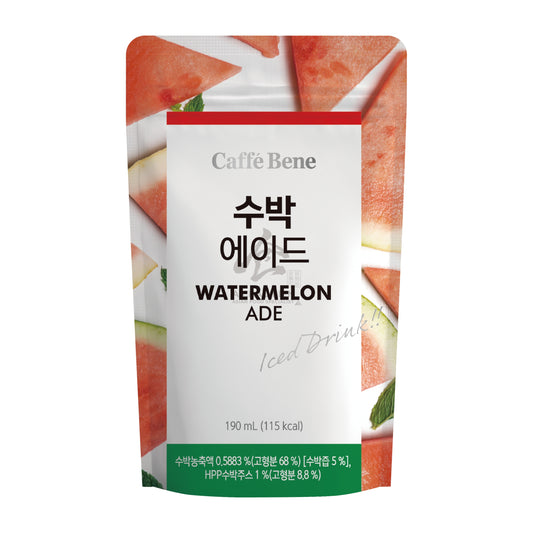 WATERMELON ADE POUCH (10PCS X 190ML) 5 x 1.9L CAFFE BENE