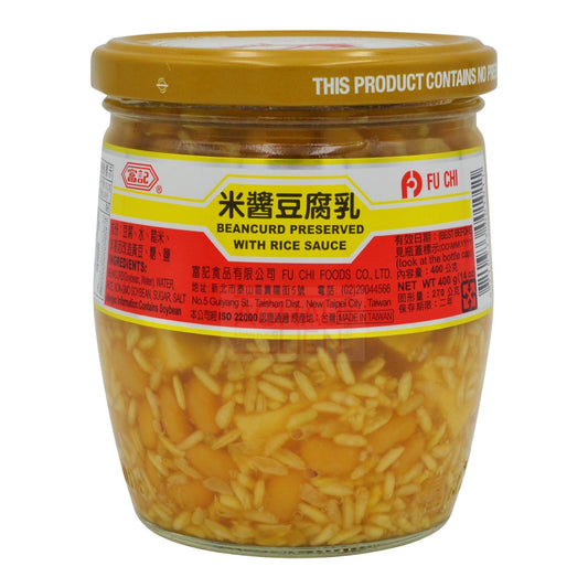 BEANCURD PRESERVED WITH RICE SAUCE 24 x 400g FU CHI