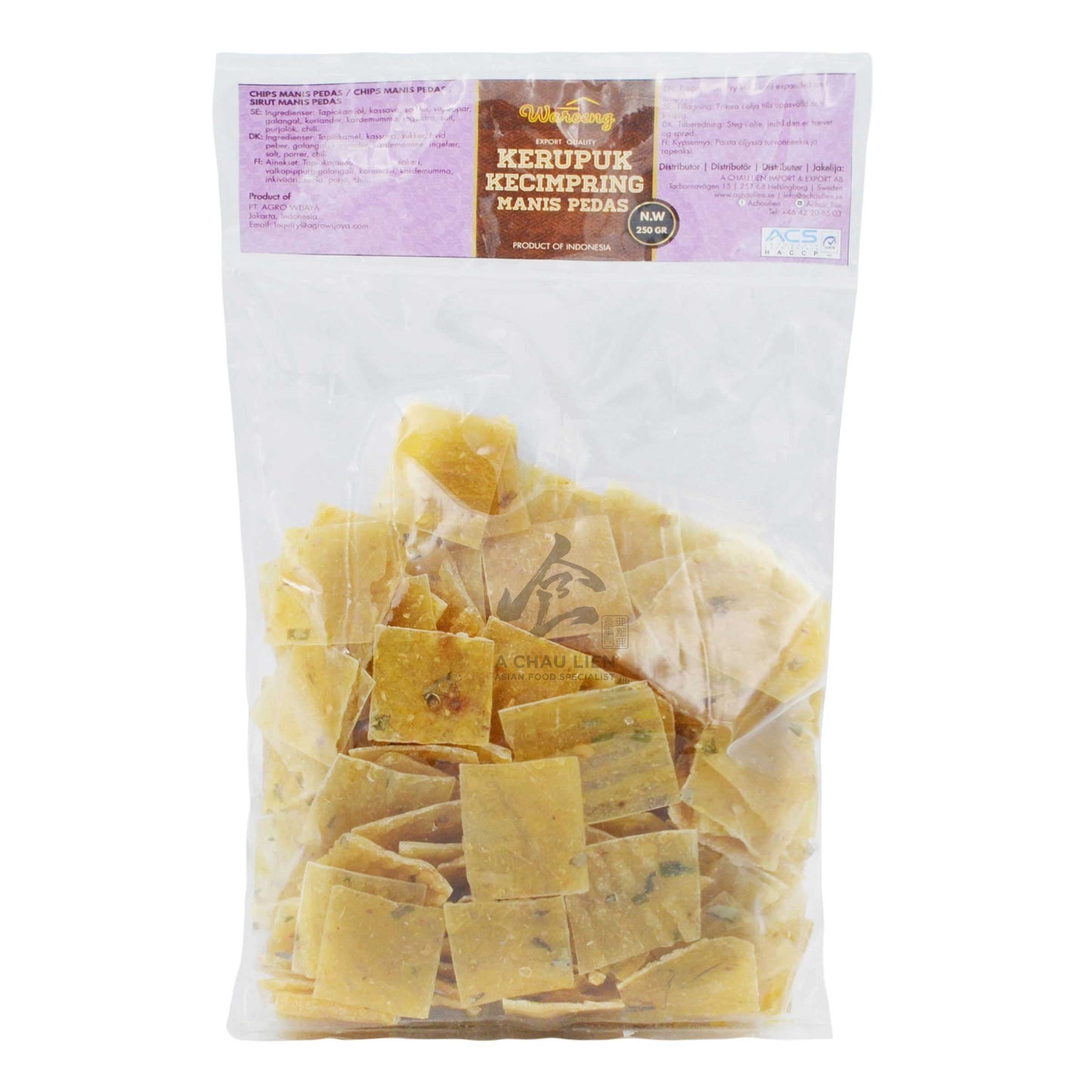 KERUPUK KECIMPRING MANIS PEDAS CRACKERS 20 x 250g WAROENG