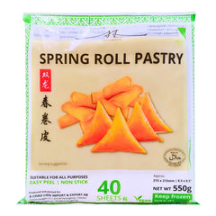 SPRING ROLL PASTRY GREEN (215MM X 40 PCS) 10 x 550g TWIN DRAGON
