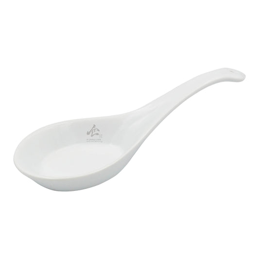WHITE PORCELAIN SOUP SPOON FLAT