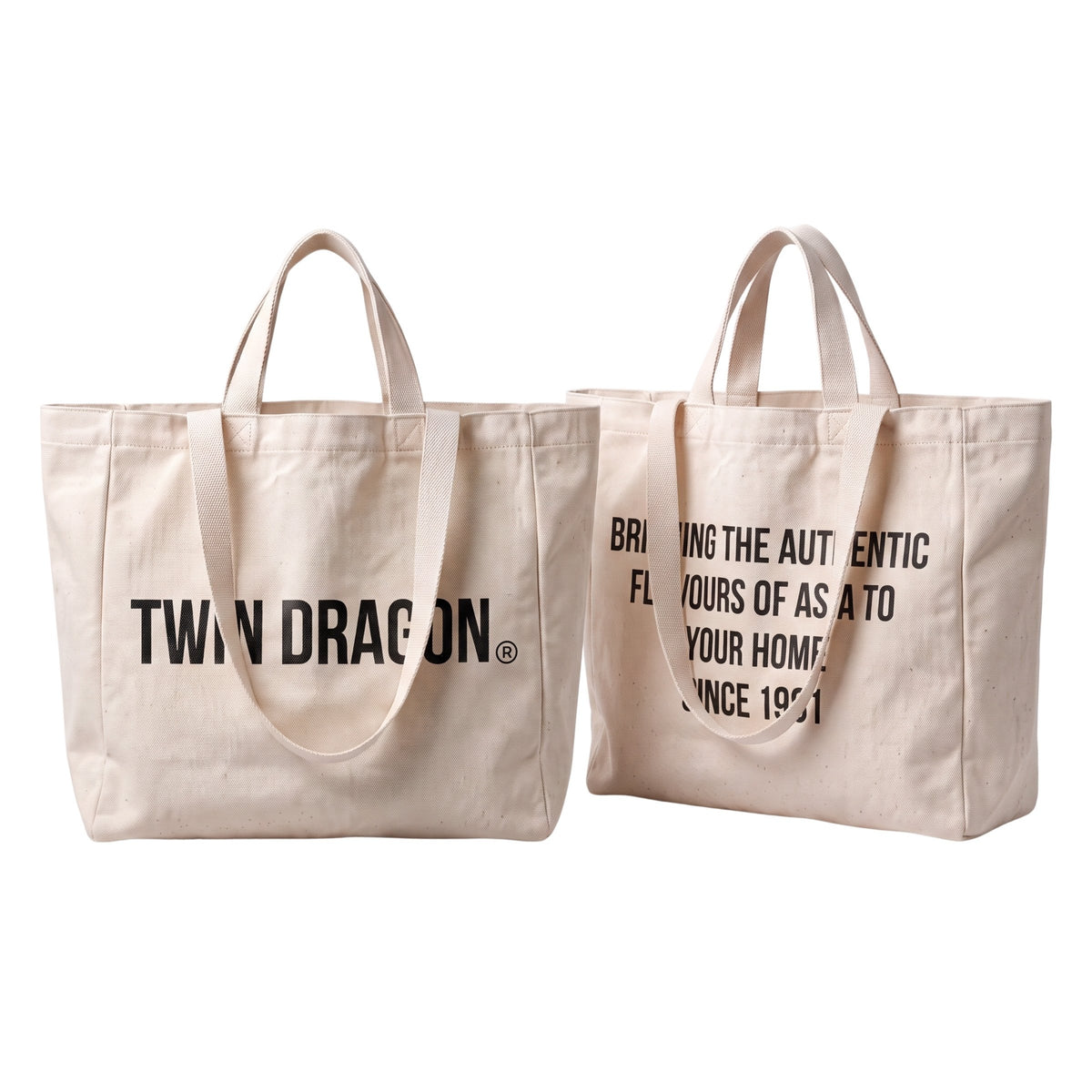 CANVAS BAG DOUBLE STRAPS TWIN DRAGON