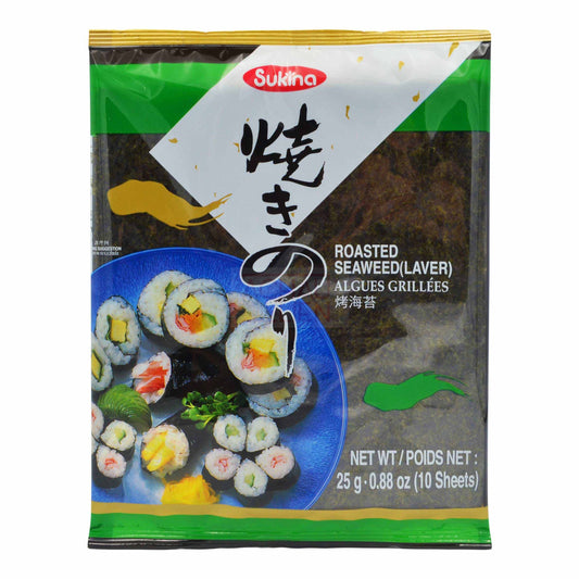 ROASTED SEAWEED LAVER (10 SHEETS) 50 x 24g SUKINA