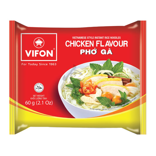 VIETNAMESE STYLE INSTANT STEAMED RICE NOODLES CHICKEN FLAVOR 30 x 60g VIFON