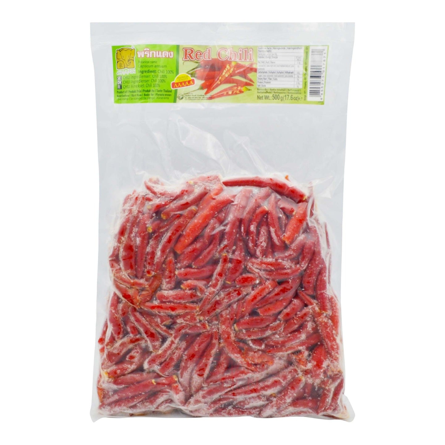 FROZEN RED CHILI WITHOUT STEM 24 x 500g CHANG