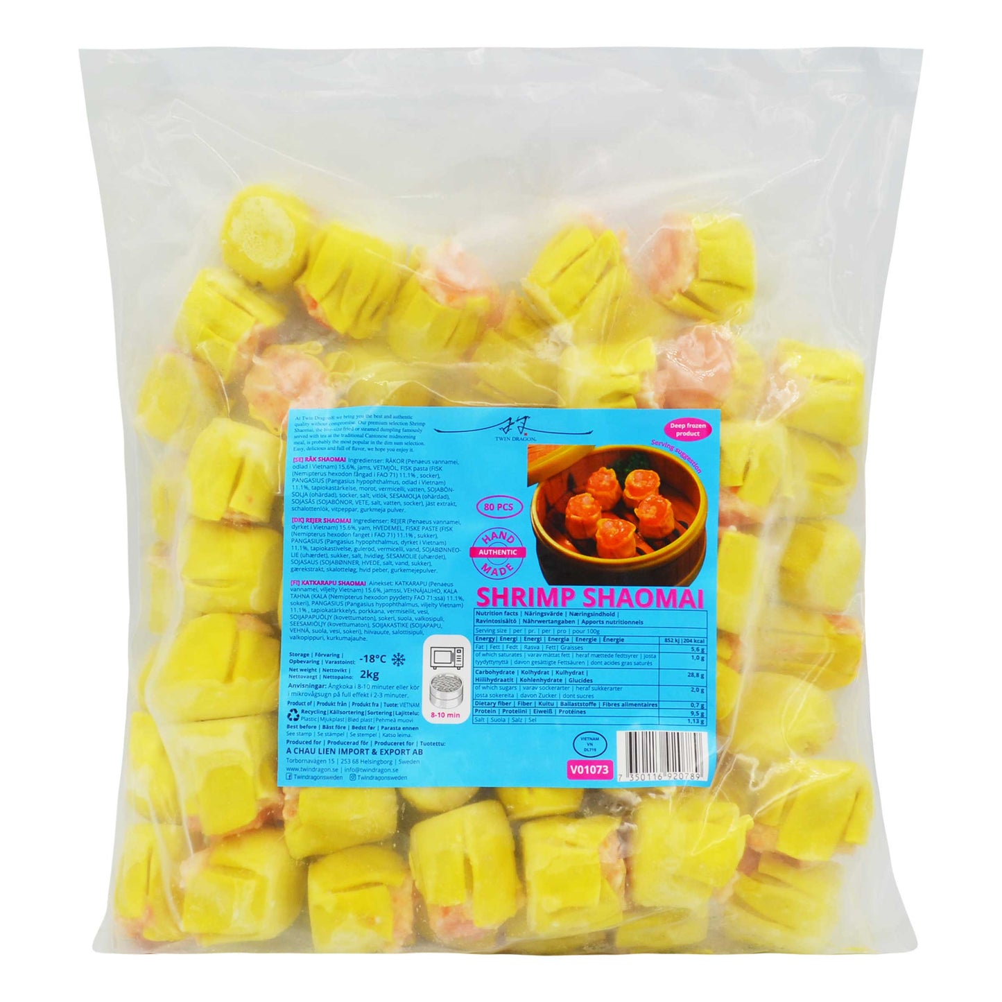 FROZEN SHRIMP SHAOMAI 5 x 2kg TWIN DRAGON