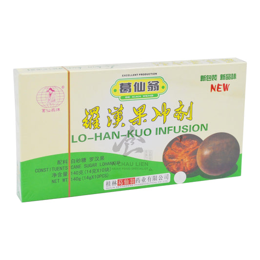 LO HAN KUO BEVERAGE (10PCS X 14G) 100 x 140g GE XIAN WENG