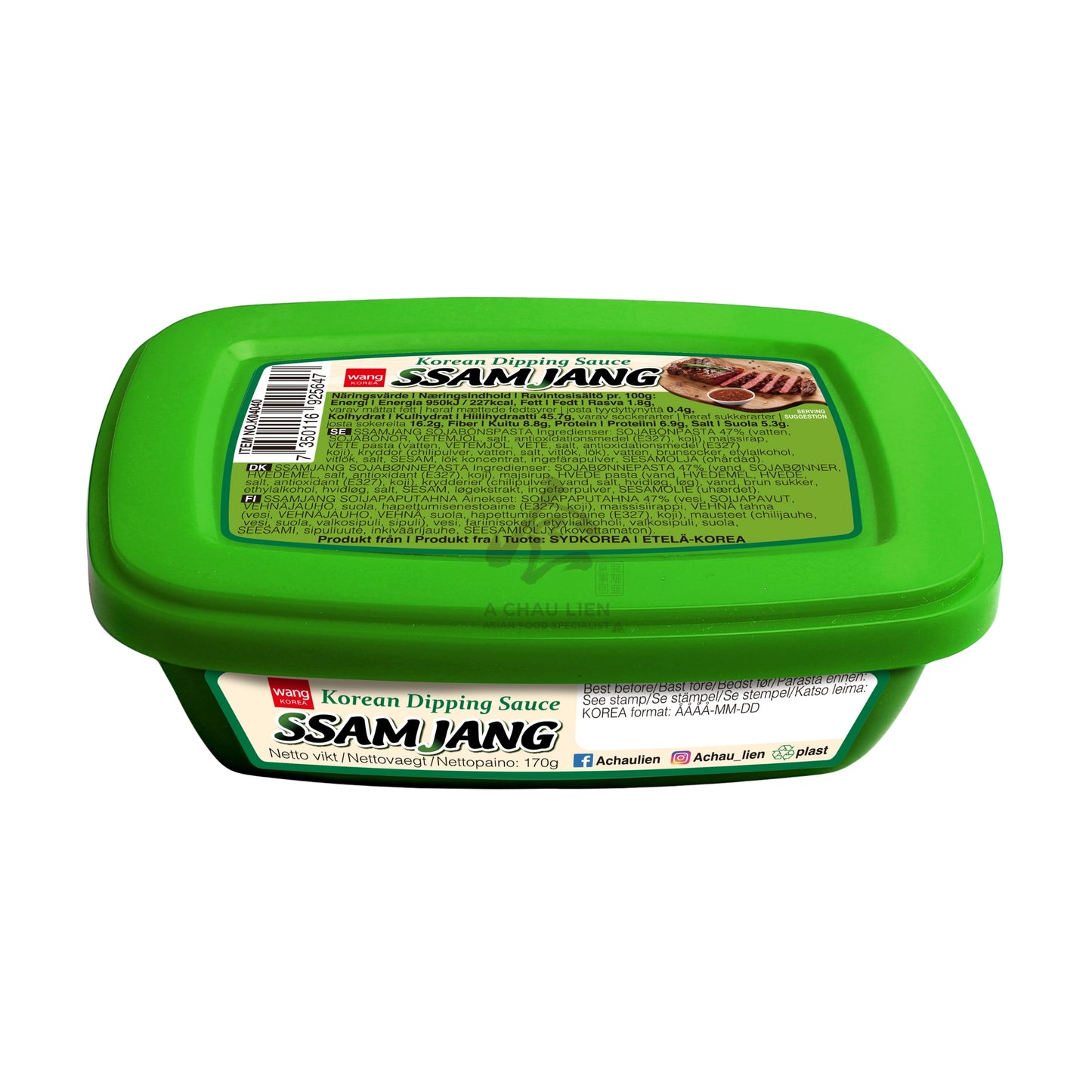 SSAMJANG KOREAN DIPPING SAUCE 12 x 170g WANG