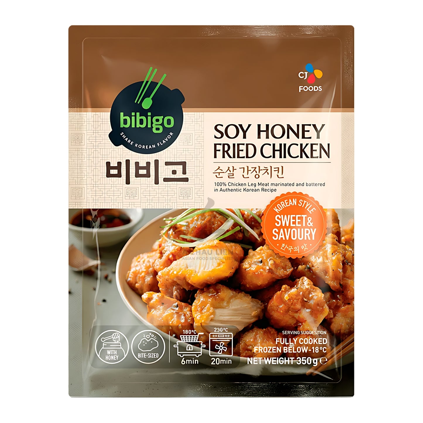BIBIGO KOREAN STYLE FRIED CHICKEN WITH SOY & HONEY 20 x 350g CJ