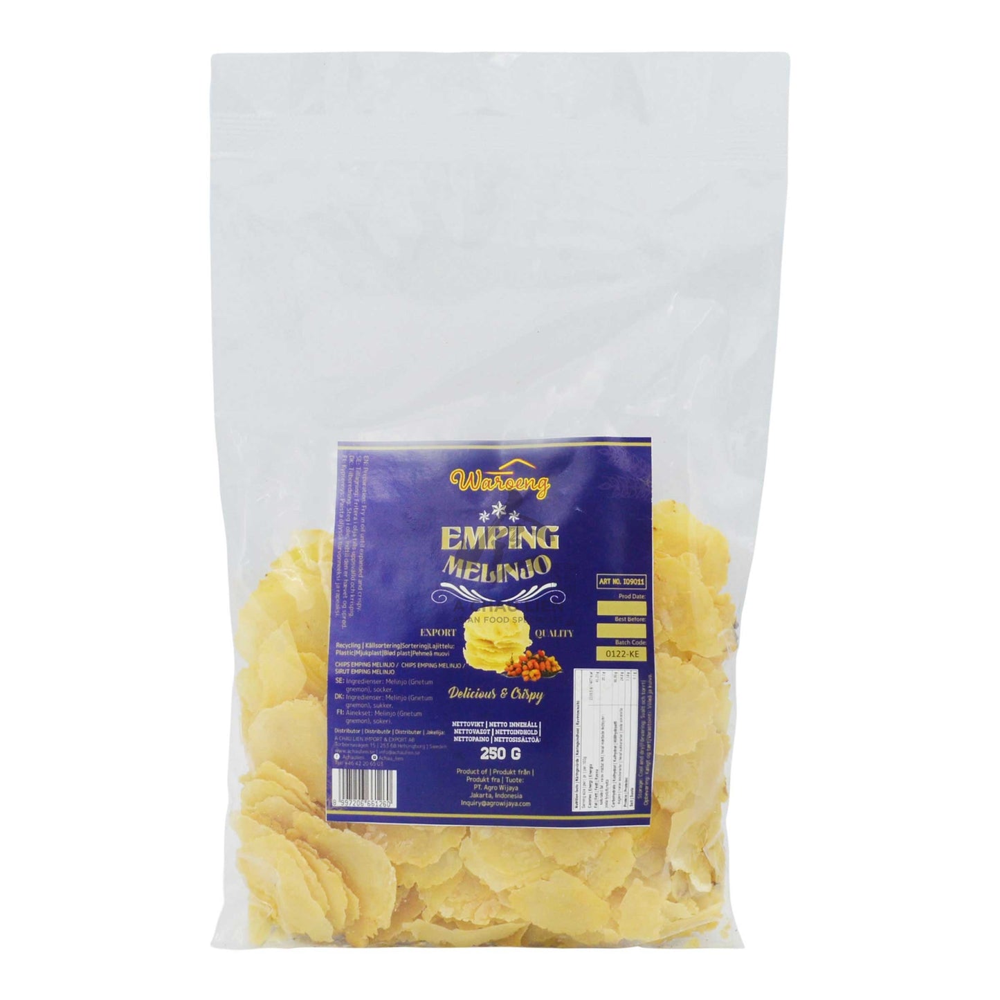 KERUPUK EMPING MELINJO DISC CRACKERS 16 x 250g WAROENG