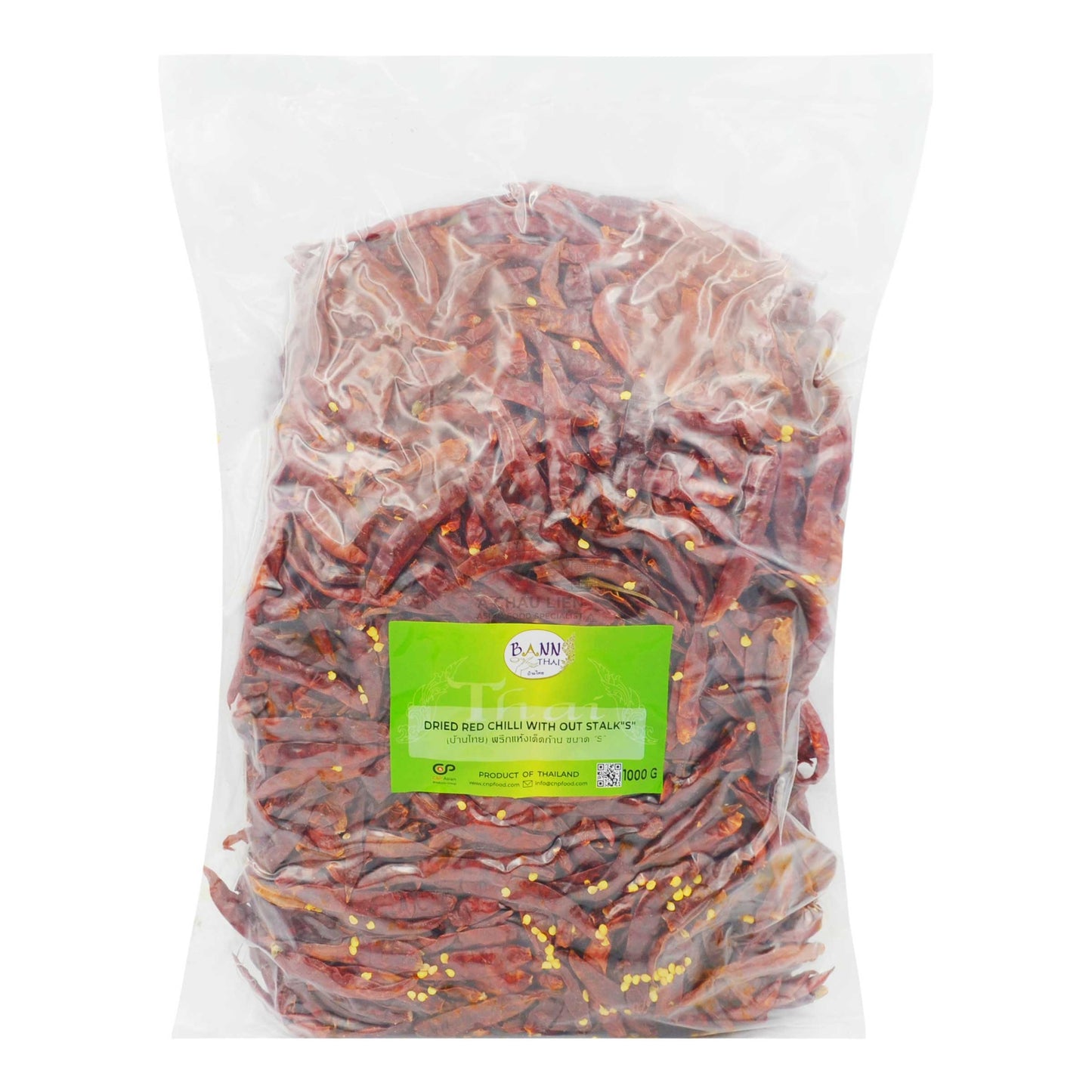 DRIED CHILI S W/O STALK 10 x 1kg BANN THAI