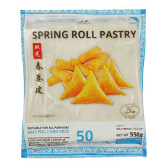 SPRING ROLL PASTRY BLUE (190MM X 50PCS) 10 x 550g TWIN DRAGON