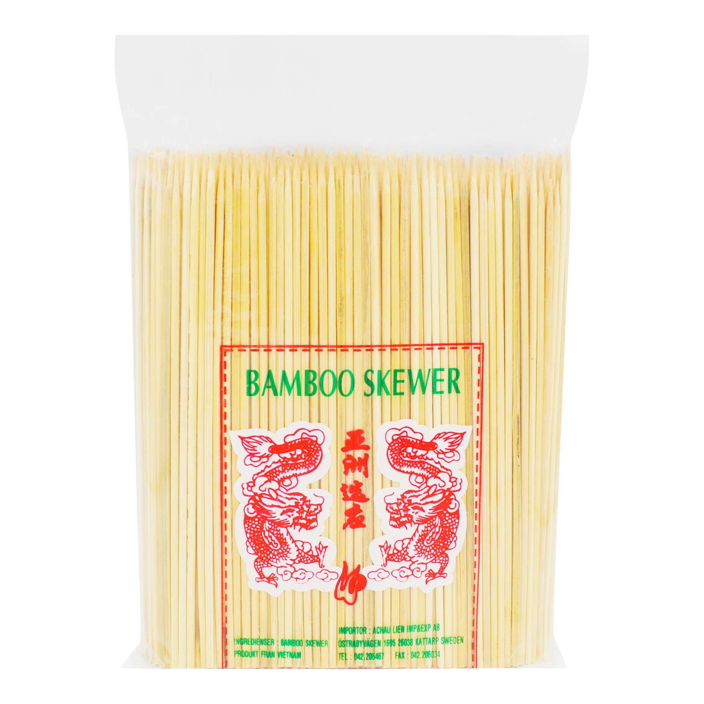 BAMBOO SKEWER (1000PCS X 3MM X 200MM) 20 x 1kg TWIN DRAGON