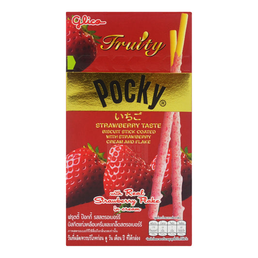 POCKY BISCUIT STICK FRUITY STRAWBERRY (10PCS X 35G) 6 x 350g GLICO