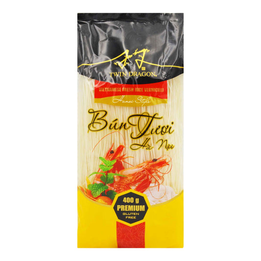 FRESH RICE VERMICELLI HANOI STYLE 12 x 400g TWIN DRAGON