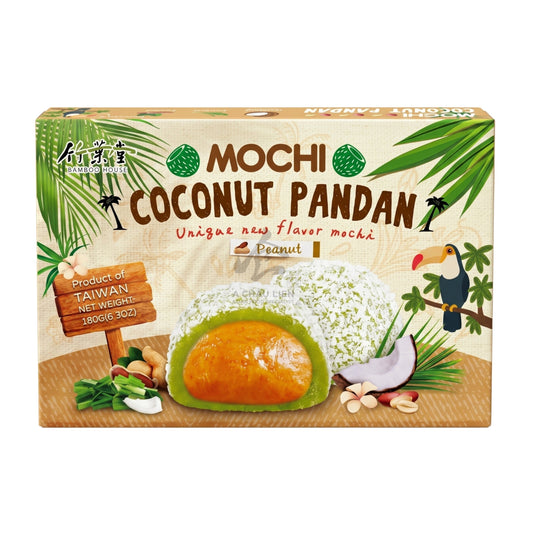 COCONUT PANDAN MOCHI PEANUT 24 x 180g BAMBOO HOUSE