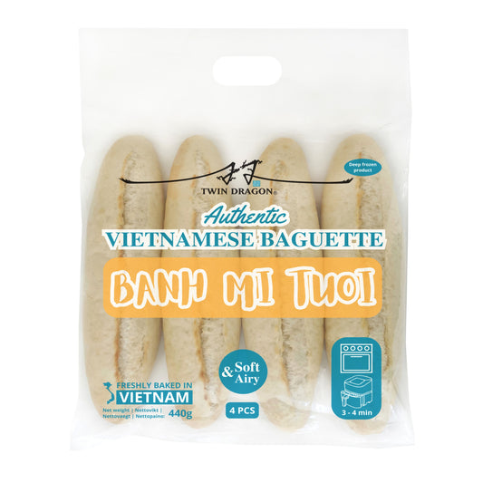 FROZEN VIETNAMESE BAGUETTE BANH MI (4PCS X 110G) 10 x 440g TWIN DRAGON