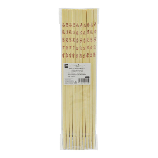 BAMBOO CHOPSTICKS REUSEABLE 100 x 10 PAIR/PACK TWIN DRAGON