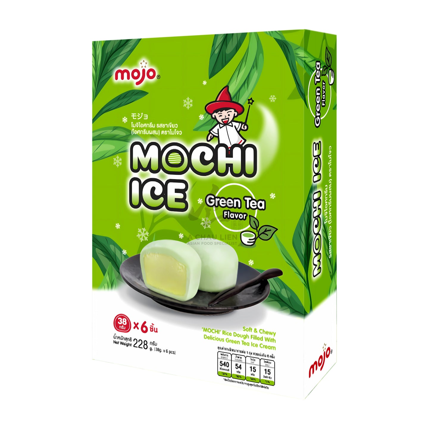 MOCHI ICE MATCHA GREEN TEA (6PCS X 38G) 12 x 228g MOJO