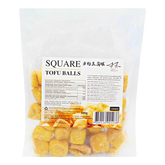 FROZEN SQUARE TOFU BALLS 30 x 200g TWIN DRAGON