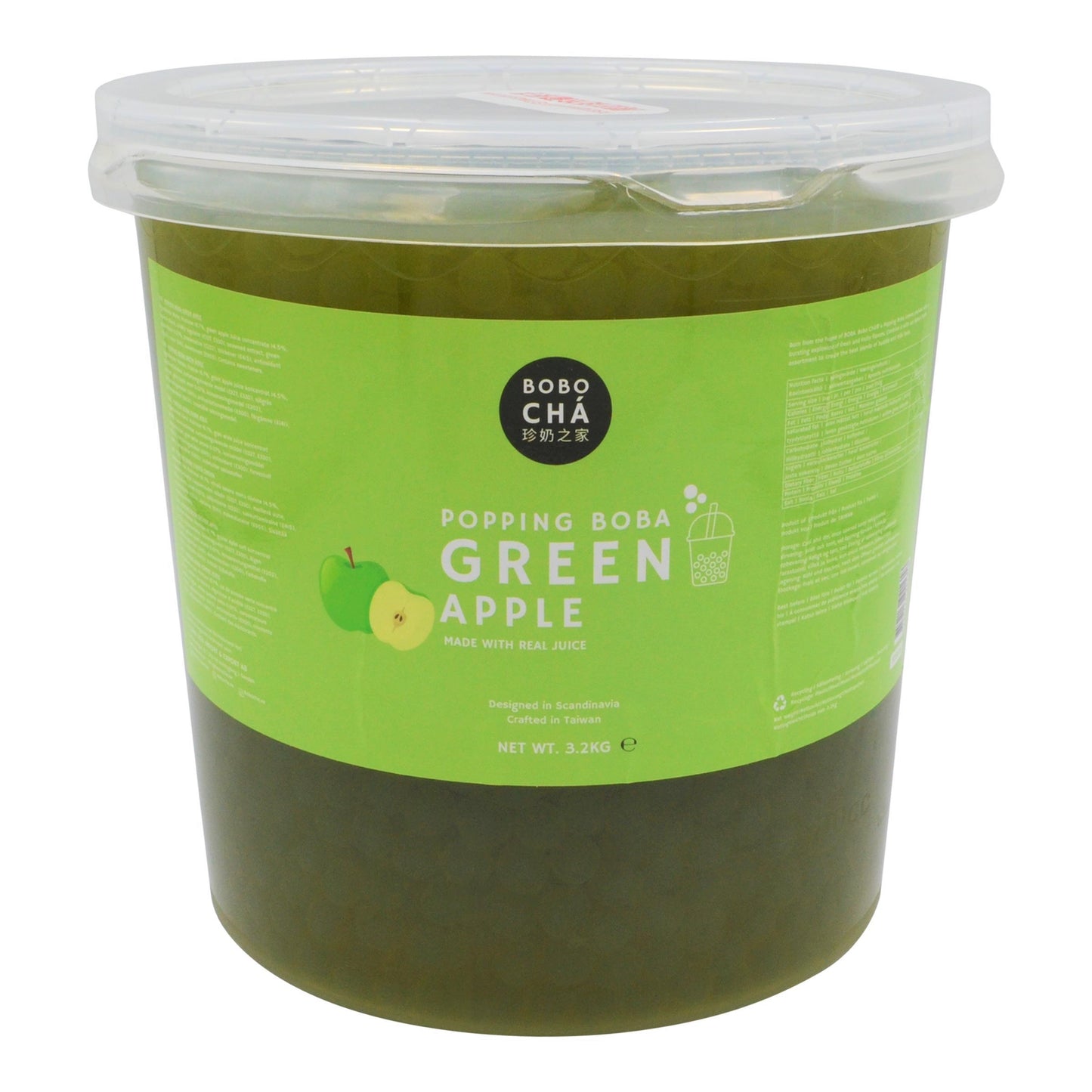GREEN APPLE POPPING BOBA 4 x 3.2kg BOBO CHA