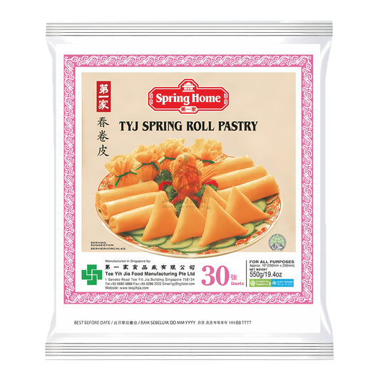 TYJ SPRING ROLL PASTRY ROSE (250MM X 30 SHEETS) 30 x 550g SPRING HOME