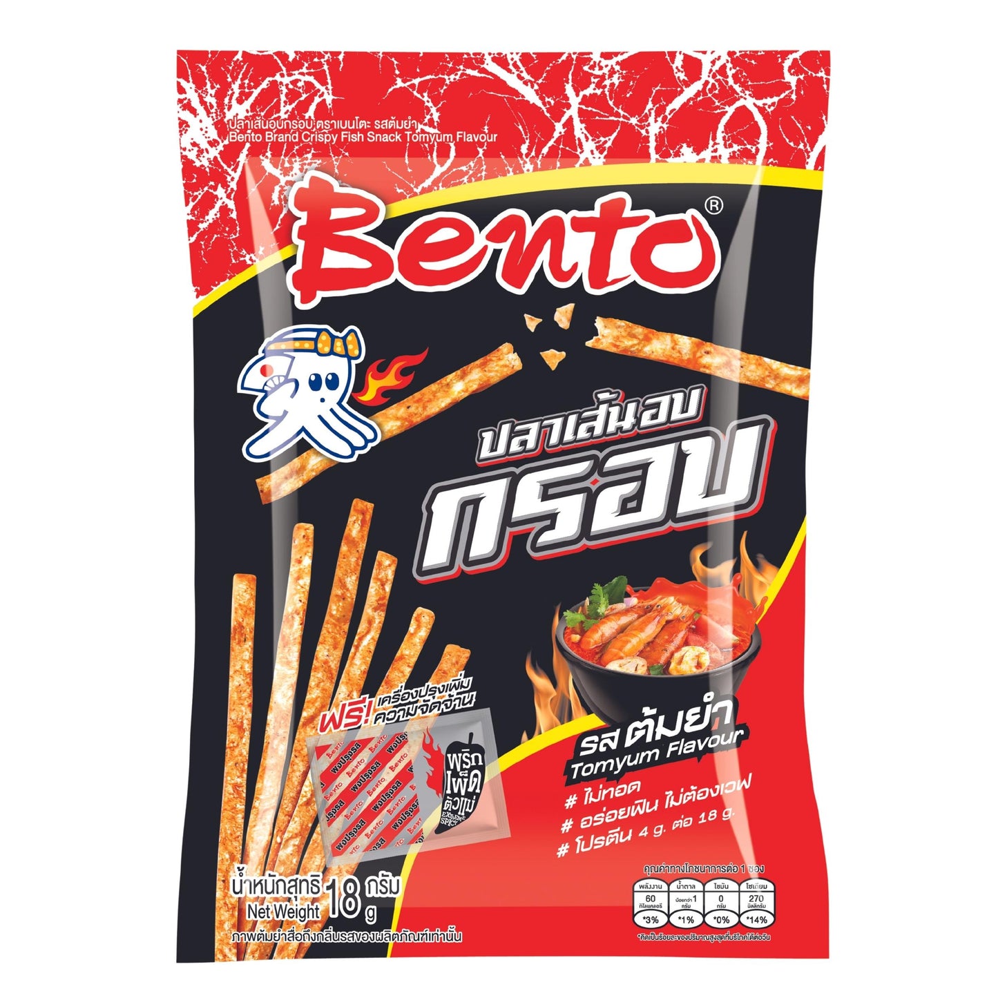 CRISPY FISH SNACK TOM YUM (12PCS X 18G) 3 x 216g BENTO