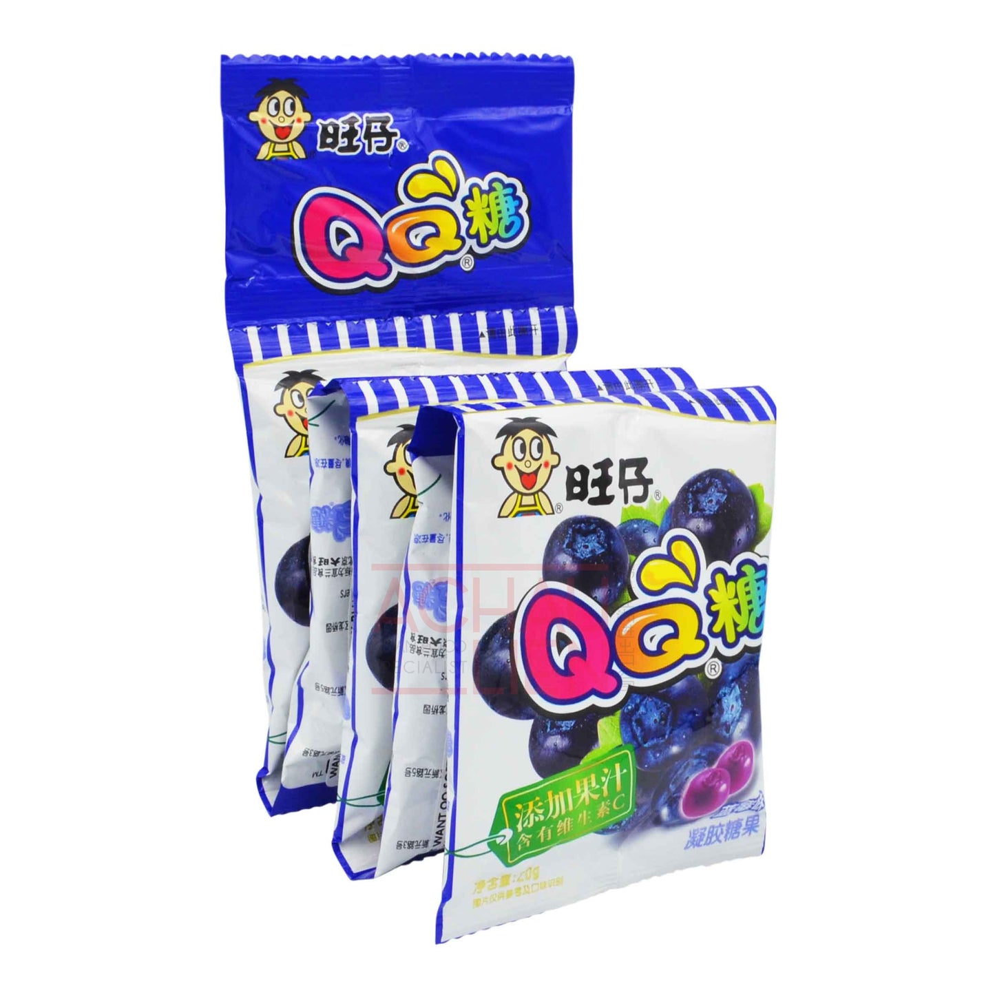 QQ GUMMIES BLUEBERRY FLAVOUR 120 x 20g WANT WANT