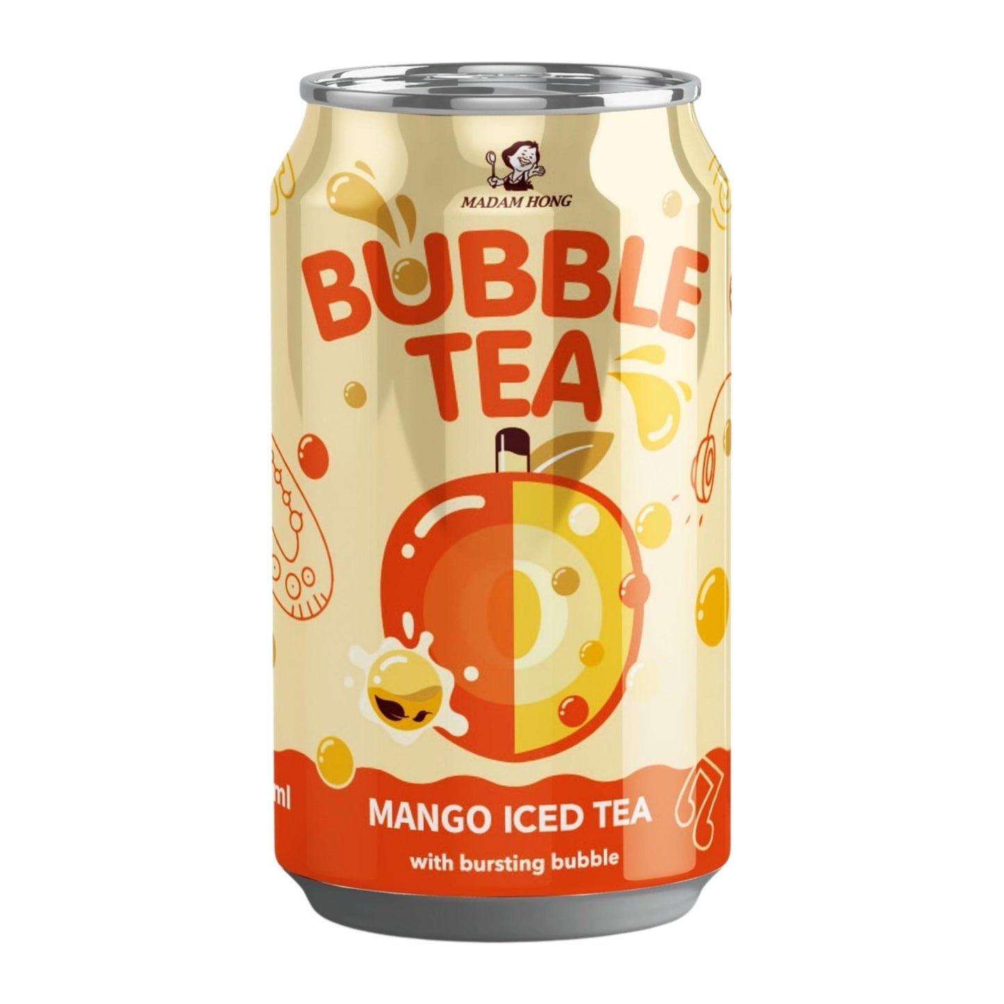 MANGO ICED TEA POPPING BOBA 24 x 320ml HONG DA MA