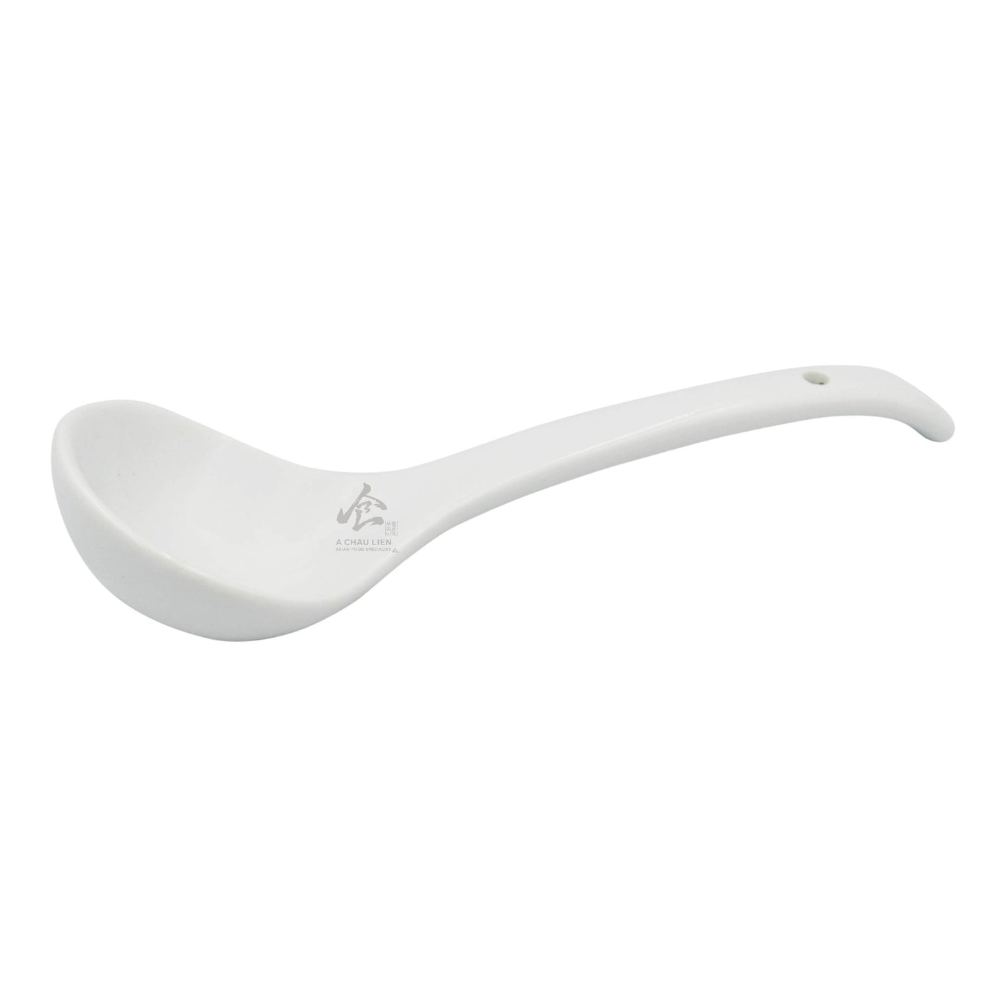 WHITE PORCELAIN SOUP SPOON ROUND