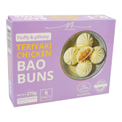 FROZEN TERIYAKI CHICKEN BAO BUNS (6PCS X 45G) 16 x 270g TWIN DRAGON