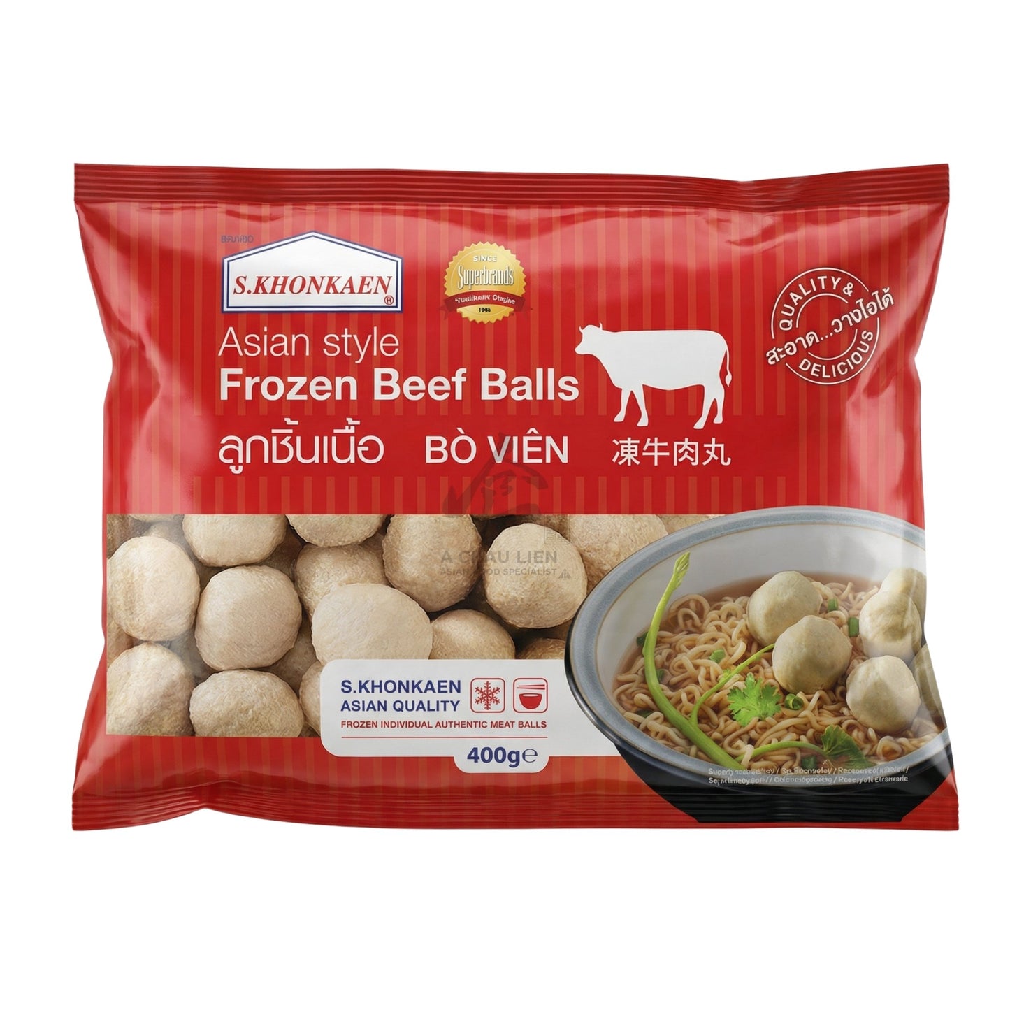 FROZEN ASIAN STYLE BEEF BALLS 12 x 400g S.KHONKAEN