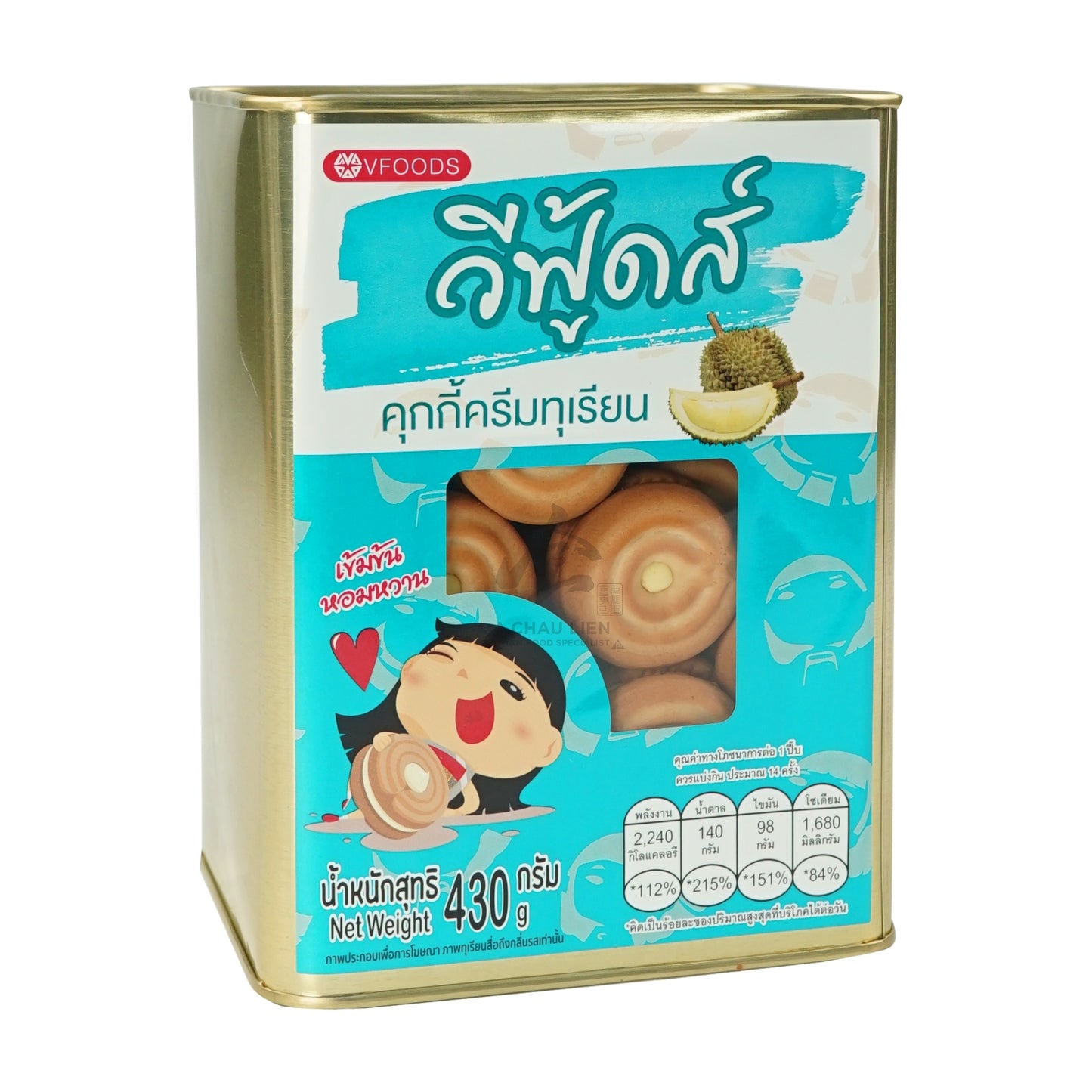 COOKIE WITH DURIAN CREAM 12 x 430g V-FOODS