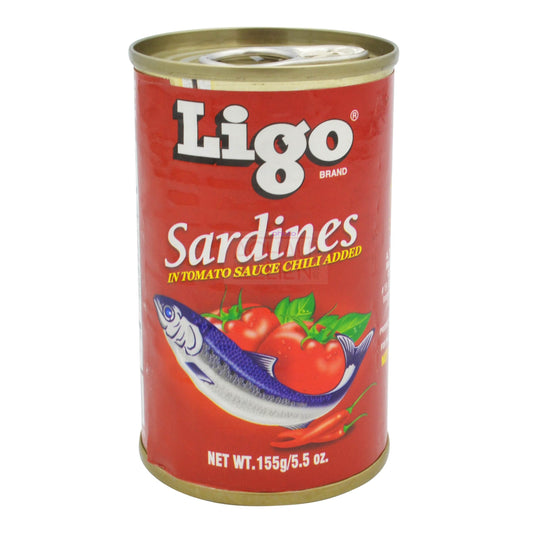 SARDINES IN TOMATO SAUCE WITH CHILI 100 x 155g LIGO