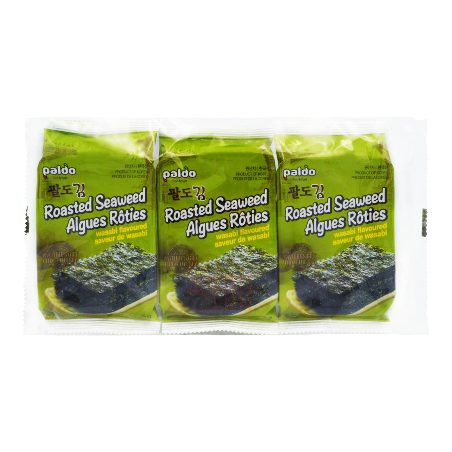ROASTED SEAWEED WASABI FLAVOURED (3PCS X 5G) 24 x 15g PALDO