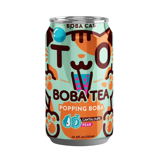 POPPING BOBA TEA CANTALOUPE PEAR 24 x 320ml BOBA CAT