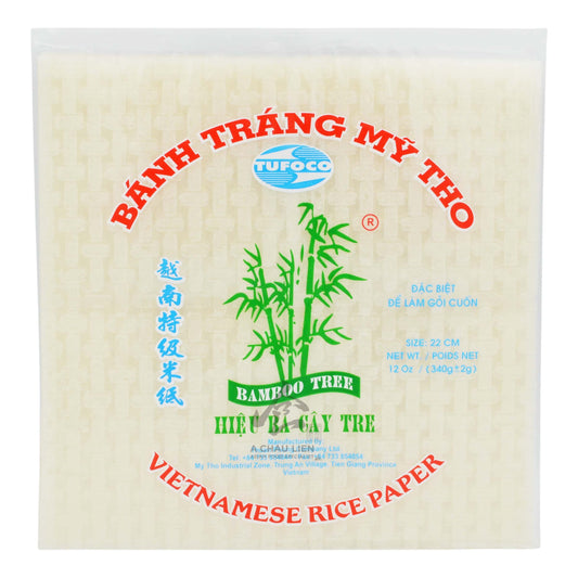 RICE PAPER 22CM SQUARE 44 x 340g BAMBOO TREE