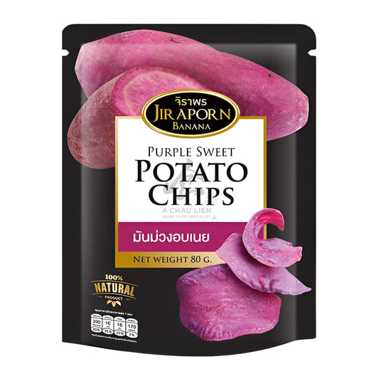 PURPLE SWEET POTATO CHIPS 24 x 80g JIRAPORN