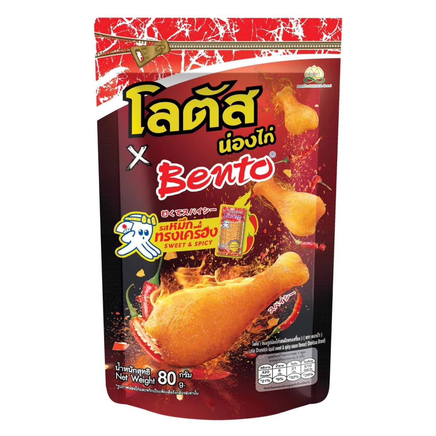 DRUMSTICK BISCUIT SWEET & SPICY (80G X 6PCS) 6 x 480g DORKBUA X BENTO