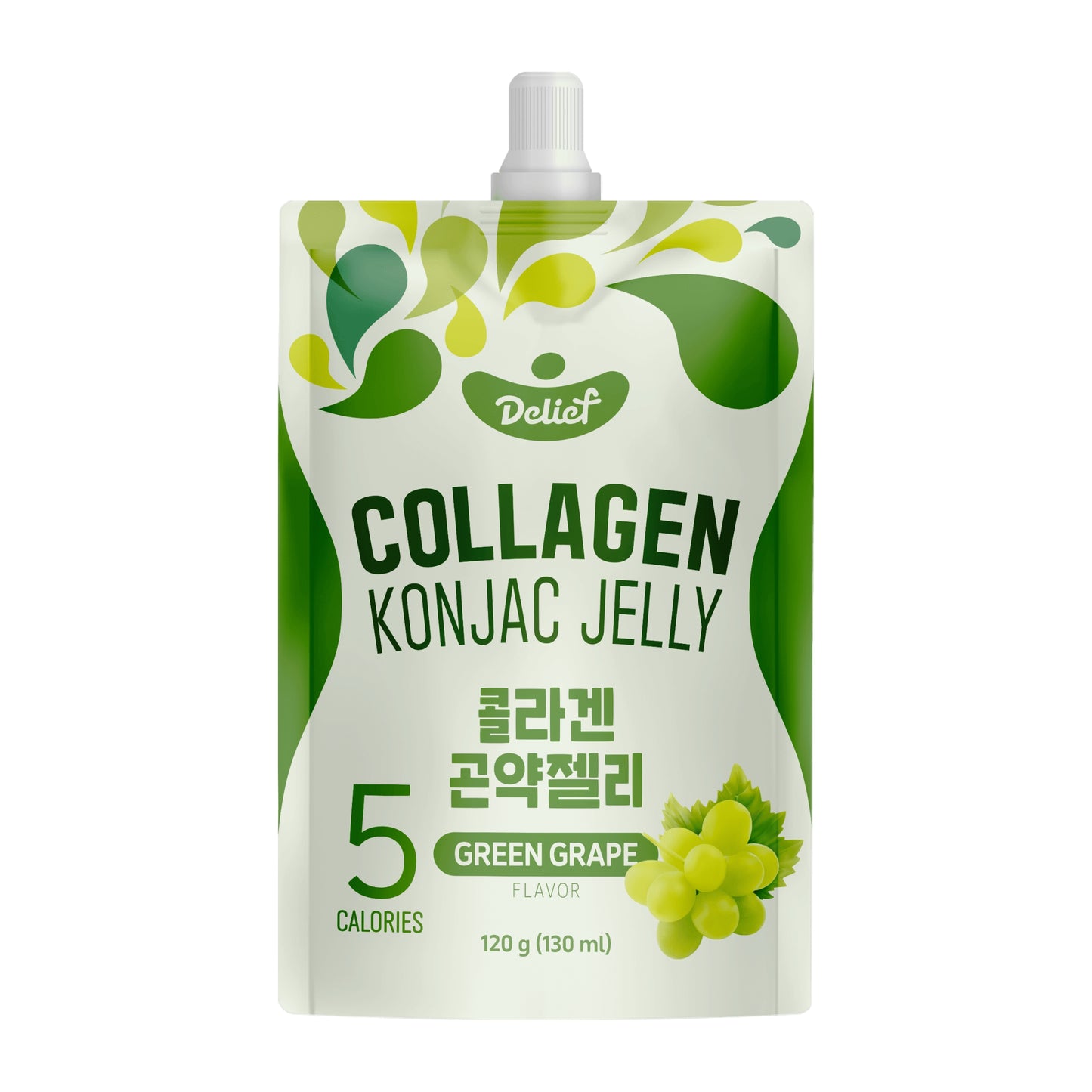 COLLAGEN KONJAC JELLY GREEN GRAPE (10PCS X 130ML) 6 x 1.3L DELIEF