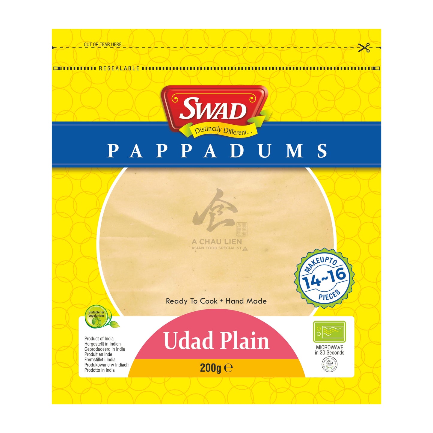PAPPADUMS PLAIN 10 x 200g SWAD