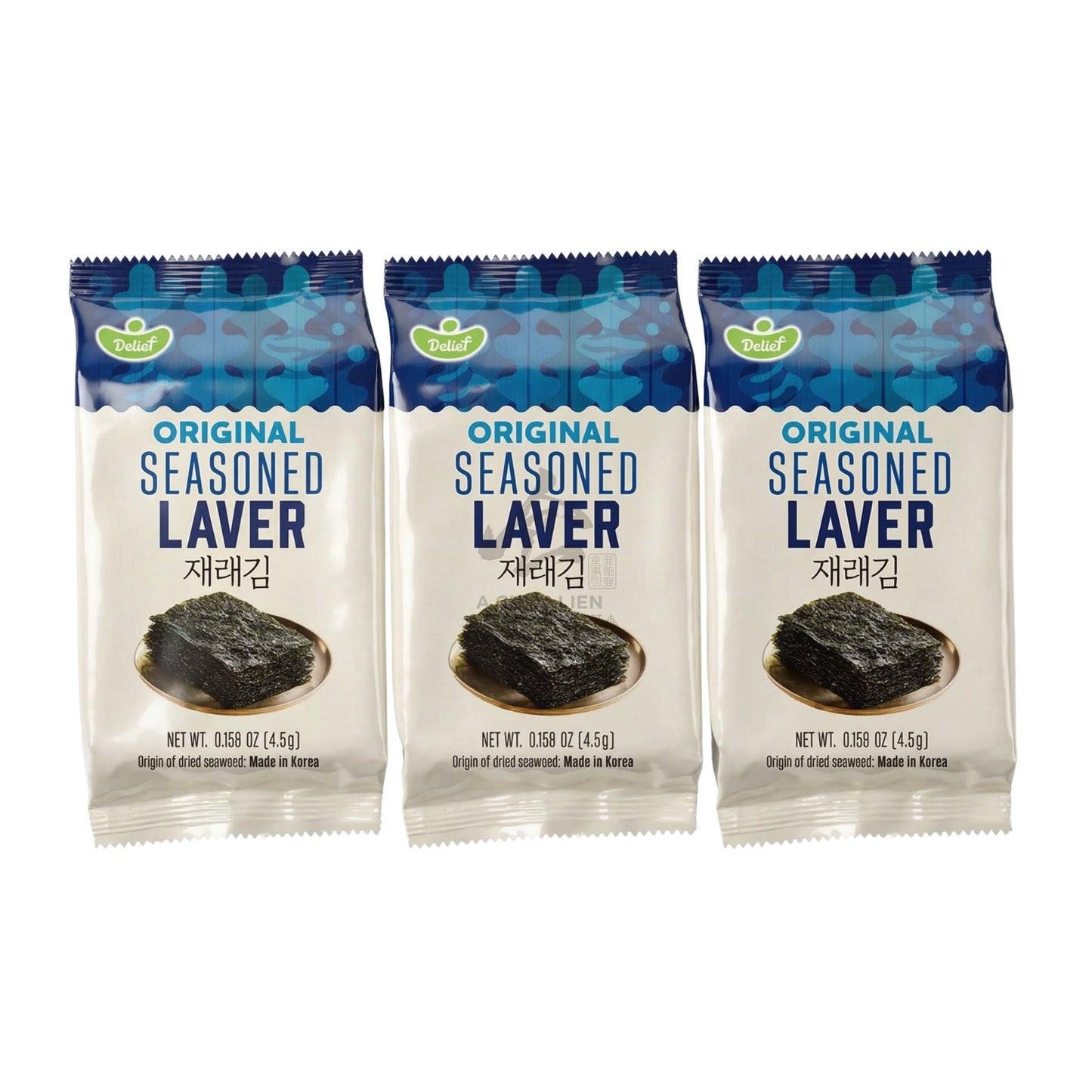 ORIGINAL SEASONED SEAWEED LAVER (3PCS X 4.5G) 12 x 13.5g DELIEF