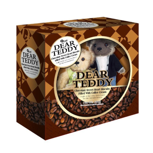 CHOCOLATE SWEET HEART BISCUITS WITH COFFEE CREAM 18 x 150g DEAR TEDDY