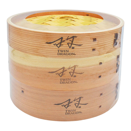 JAPANESE WOODEN STEAMER NO. 10 SET (Ø25.4CM) SET 18 x 25.4cm TWIN DRAGON
