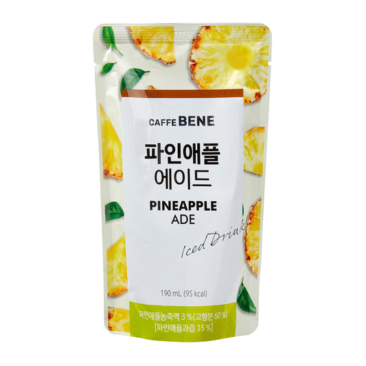 PINEAPPLE ADE POUCH (10PCS X 190ML) 5 x 1.9L CAFFE BENE