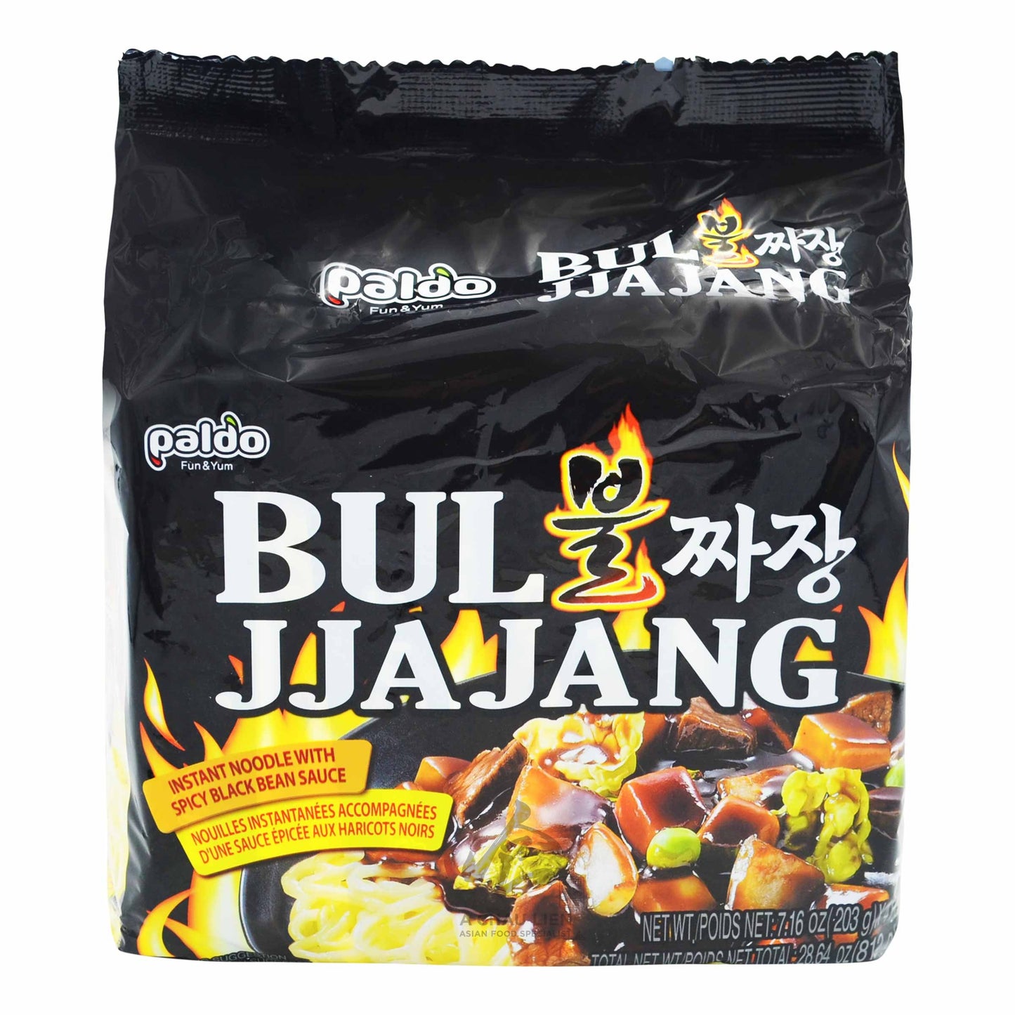 BUL JJAJANG NOODLES (4PCS X 203G) 8 x 812g PALDO