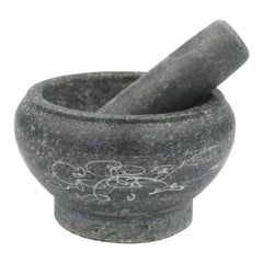 POLISHED STONE MORTAR 16CM